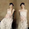 Tema Estúdio Fotográfico Novo Retrô Novo Estilo Chinês Vestido Amassado com uma Vibe Descolada para Sessão de Fotos da Barriga de Grávidas