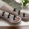 Sandalias Romanas Nuevas Estilo Coreano con Lazo, No Cansan, Sandalias Casuales de Tacón Grueso, Suela Suave para Falda de Verano con Punta Abierta