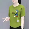 Excedente de Comercio Exterior Transfronterizo, Marca Grande, Etiqueta Cortada, Camisetas de Manga Corta para Adultos Mayores, Blusas Casuales Talla Grande Estilo Mamá