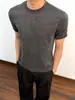 Camiseta de manga corta para hombre, de cuello redondo, hombros rectos, elegante y versátil, con puños elásticos, adecuada para jóvenes