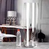 Vaso de Vidro Cilíndrico Transparente Branco para Arranjo de Flores, Decoração de Bar, Centros de Mesa de Casamento, Vaso de Bambu Hidropônico e Outros Usos