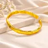 Pulseira de Ouro Sand Vietnamita com Design de Nó de Bambu Ascendente, Mesmo Estilo das Pulseiras de Loja de Ouro, Pulseira Sólida de Ponta Aberta Que Não Desbota com o Tempo, Latão Banhado a Ouro