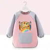 Bata de Pintura Infantil, Delantal de Pintura Artística, Babero para Comer de Bebé, Guardería Cinta Mágica Impermeable Ropa para Usar al Revés