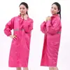 Capa de Chuva para Homens e Mulheres, Roupa de Trabalho para Canteiro de Obras, Poncho de Chuva Espessado de Peça Única para Proteção do Trabalho, Zíper Impermeável, Com Capuz para Uso Externo