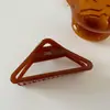 Yhj Accesorios para el Cabello Nuevo Pinza de Tiburón de Acetato Pinza para el Cabello Marrón Pinza Triangular Hueca Gruesa Grande