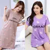 Camisola de verão feminina de manga curta, estilo coreano, plus size, solta e fofa, comprimento médio, pode ser usada fora de casa, pijama casual, roupa de casa
