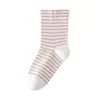 Nuevos calcetines para dormir de otoño e invierno para mujer, talla extra grande y ajuste holgado, diseño a rayas, adecuados para dormir, embarazo y cuidado posparto, sin costuras, 99% algodón, longitud hasta la mitad de la pantorrilla