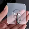 Pacote com 10 Ganchos Plástico Transparente Armazenamento de Roupas e Chapéus Ganchos de Parede Sem Furos Banheiro Dropshipping Ganchos Adesivos Sem Marca Dropshipping