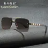 Nuevas Gafas de Sol de Moda de Media Montura 35028 Gafas de Sol Retro Europeas y Americanas para Hombre Gafas de Sol Modernas Versátiles para Conducir
