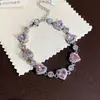 Princesa Fugitiva Flor Rosa Pedras Preciosas Pulseira Luxo Leve Pulseira de Alta Qualidade Doce Menina Moda de Nicho Joias