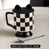 Conjunto de Canecas de Cerâmica Cor Creme Estilo Hepburn Francês de Alto Valor Estético, Combinação de Xícaras de Café com Leite, Copos Altos