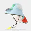 Sombrero Abanico Chal Hombres Mujeres Verano Protección Solar Sombrero Parasol Ala Ancha Malla Transpirable Sombrero de Sol Sombrero Infantil Abanico