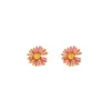 Brincos de Margarida com Esmalte para Mulheres Prata 925 Simples Modernos Pequenos Prata 925 Brincos de Flor Fresca