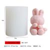 Vela perfumada de tulipán geométrico conejo adornos de yeso molde de silicona diy molde de piedra perfumada de conejo de dibujos animados
