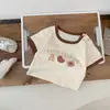 Conjunto Fresco de Verano para Niños y Niñas, Conjunto Lindo con Estampado de Manga Corta para Bebés y Niños Pequeños, Pantalones Cortos Lisos Versátiles y Sencillos a la Moda para Niños