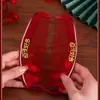 Peine de Plástico para Boda Peine Doble para Boda Suministros Festivos Fabricante Mayorista Rubí Doble Felicidad Peine de Dote Recién Llegado