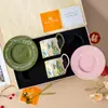 Taza de Café y Platillo de Cerámica Retro, Té de la Tarde, Café Latte, Taza para Latte Art, Caja de Regalo para Niñas, Recuerdo, Taza de Pareja