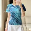 Uniformes de badminton de secagem rápida para homens e mulheres, de manga curta, personalizáveis com logotipo, adequados para team building de tênis de mesa e tênis, uniformes esportivos personalizados para equipes disponíveis para compra em atacado.