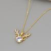 Cadena de Plata de Ley Chapada en Oro de 18 Quilates, Moda de Nicho de Lujo Ligero Coreana y Japonesa, Cadena de Suéter de Reno Estilo Bosque, Exquisita y Versátil para Mujeres