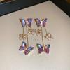 Pendientes de plata con forma de mariposa y flor de perla retro francesa, pequeños y exquisitos, de alta gama, con diseño de hada súper dulce para mujer.