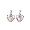 Aretes de Tuerca Exquisitos de Nicho de Flores Geométricas de Lujo Ligero Super de Cuento de Hadas Estilo Coreano y Japonés para Niñas, Aretes de Estudiante Dulces y Elegantes