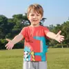 Camisetas de Manga Corta Estampadas Transfronterizas Europeas y Americanas para Niños, Tops Infantiles, Camisetas para Niños, Distribución de Camisetas, Estampados de Dibujos Animados Europeos y Americanos