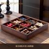 Juego completo de electrodomésticos para bandeja de té con estufa circular, plato para refrigerios, plato para frutas, plato para frutas cuadrado de madera, plato de nueve cuadrados para frutos secos, bandeja de té