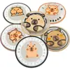 Capivara Fofa Mais Vendida Crianças Brilhante Redondo Silicone Etiqueta Impermeável Roupas Insígnia Patch
