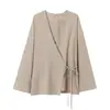 Conjunto de Moda 2025 Nuevas Llegadas de Primavera, Ropa Femenina Transfronteriza Europea y Americana, Abrigo Estilo Kimono de Doble Botonadura + Pantalones de Pierna Recta para Mujer
