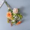 Decoración de Pared Nieve Qiluo Dalia Peonía Flor Artificial Simulada a Mano Hogar Boda Flor de Ramo Flores Cruzado CF02034