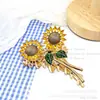 Moda Japonesa y Coreana Clip de Girasol Micro-Pavimentado con Circonita Fresco y Lindo Clip de Girasol Lujo Ligero Accesorios para el Cabello de Gama Alta