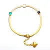 Cadena de Acero Inoxidable Transfronteriza Europea y Americana, Pulsera de Ojo de Diablo Moderna y Versátil, Pulsera Redonda Romana de Acero de Titanio para Mujer