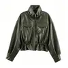 Venta al por mayor para comercio exterior 2026 Moda europea y americana chaqueta holgada de efecto piel con cintura ajustable para mujer F612735