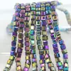 Cuentas de cristal cuadrado color electrochapado 6/8MM accesorios de joyería creativos accesorios para joyería diy cuentas al por mayor