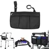 Bolsa para Reposabrazos de Silla de Ruedas Eléctrica, Bolsa de Almacenamiento Colgante Ajustable, Bolsillo Lateral Multifuncional para Documentos de Oficina, Almacenamiento Trasero para Silla de Ruedas
