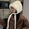 Sombrero de Muñeco de Nieve Pequeño ~ Secado Rápido Otoño e Invierno Sombrero Lei Feng Relleno con Cordones para Mujer Protección Cálida para los Oídos Gorra de Aviador