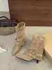 Botines de cuero suave estilo retro tipo páramo para mujer, nueva colección 2026, punta fina, botines elegantes, botas de montar a media pantorrilla, modernos