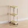 Estante de almacenamiento para cocina, carrito pequeño, estante de almacenamiento de varias capas de pie para dormitorio y sala de estar, estante de almacenamiento móvil para artículos varios con ruedas