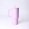 Copo de gelo com alça 30oz transfronteiriço, copo isolado a vácuo de aço inoxidável 304 com canudo, copo de carro portátil