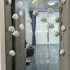 Cortina de porta de urso de morango de nuvens cortina pendurada cortina dormitório quarto corredor divisória cortina decoração de porta menina coração desenho animado