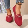 Zapatos Planos Mocasines Metálicos sin Cordones de Suela Blanda de Comercio Exterior Transfronterizos Europeos y Americanos Primavera 2024 para Mujer Venta al por Mayor Tallas Grandes
