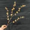 Flores de Nochevieja, Flores Artificiales Doradas, Eucalipto Dorado, Hortensia, Abanico Dorado, Hojas de Ginkgo, Cubo de la Fortuna, Arreglo Floral, Hojas, Flores de Plástico