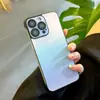 Funda de Cuero para Teléfono Móvil con Borde Duro de PC, Color Degradado Sin Bordes, Adecuada para Apple 16/15/14 Promax, Cubierta Protectora