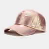 Gorra de béisbol de PU plisada ins europea y americana para hombre y mujer, tendencia callejera, gorra láser colorida para escenario, hip-hop, sombrero hip-hop
