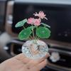Decoración de Loto de Cristal buena suerte Armonía de Loto felicidad nuevo estilo chino decoración de coche Resina de Diamante Joyería de Cisne