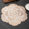 Mantel Bronceado PVC Redondo Aislante Térmico Impermeable y a Prueba de Aceite Explosión Transfronteriza Grabado Tridimensional Base Sólida Mantel Occidental