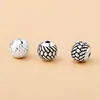 Nuevas Cuentas Espaciadoras de Plata de Ley S925, Patrón Personalizado Retro de Escamas de Dragón Cuentas de Espiga de Trigo Accesorios para Pulseras de Joyería de Plata DIY