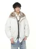 Ropa MTL Ropa para Hombre Chaqueta de Plumas de Color Sólido de Moda con Estilo de Águila Montañesa, Corte Holgado, 90% Plumón de Pato Blanco, Cálida y Elegante.