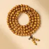 Pulsera Exquisitamente Elaborada de Sándalo Dorado con 108 Cuentas, Estilo Popular para Hombres y Mujeres, Pulsera de Pareja, Cuentas de Oración Budista, Especialmente Proporcionada para Puestos del Mercado