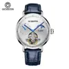 Reloj Mecánico Automático para Hombre de Marca con Diseño Esqueleto, Caja Transparente, Tourbillon, Resistente al Agua, Fuente Directa